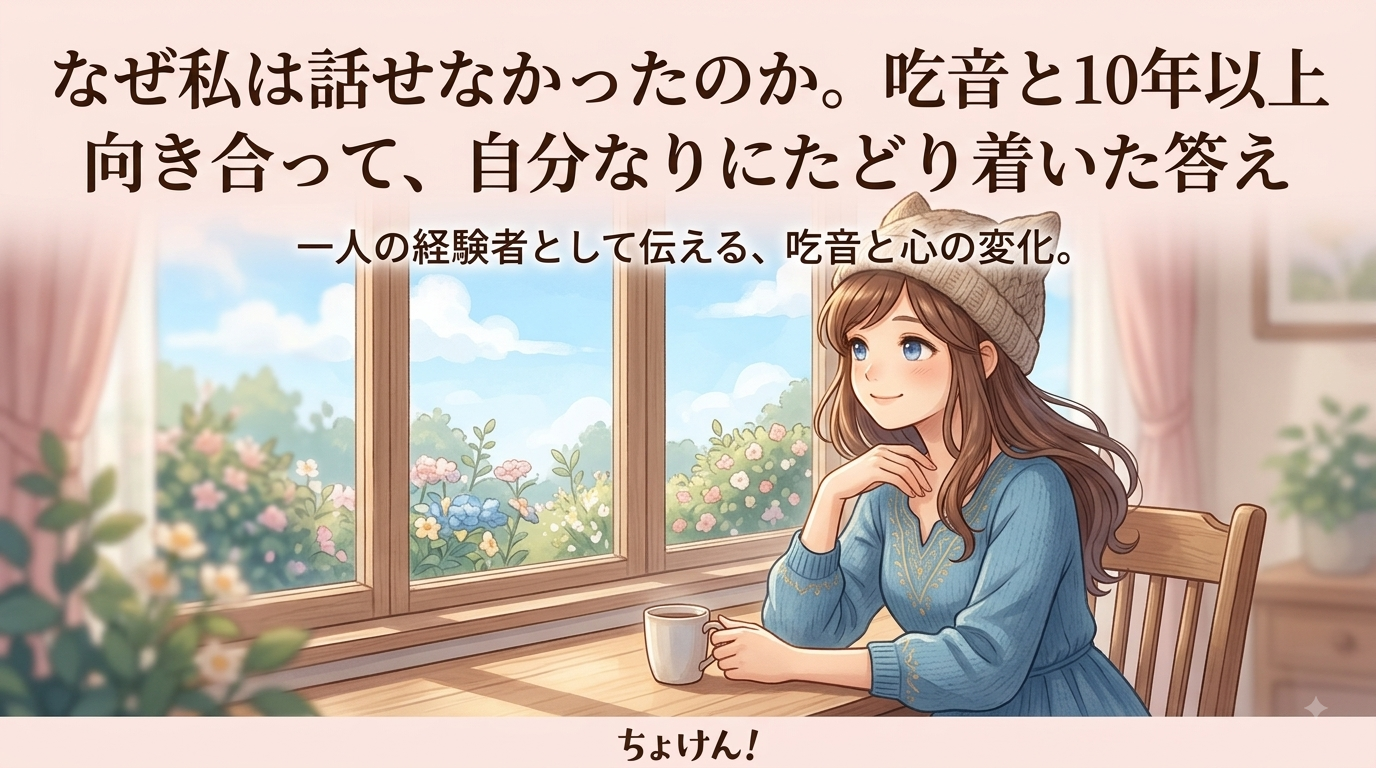 吃音と10年以上向き合った経験から、自分らしく話せるようになるまでの心の変化を表現したイラスト
